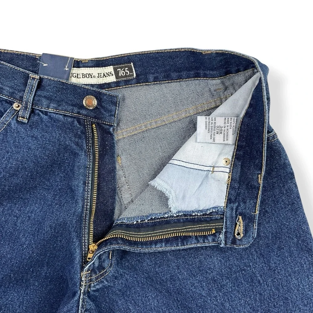 Bugle Boy Jeans Men 34x32 Blue Wide Leg Loose‎ Fit 765 Deadstock VTG 90s NWT